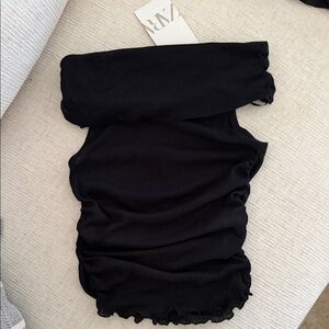 Zara Elegant Black off shoulder Top